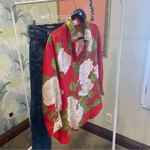 Zara Satin Floral Shirt